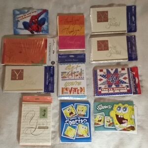 10 DIFFERENT ASSORTED INVITATIONS!  MIX OF THANK YOU BIRTHDAYS & HOLIDAYS + MORE
